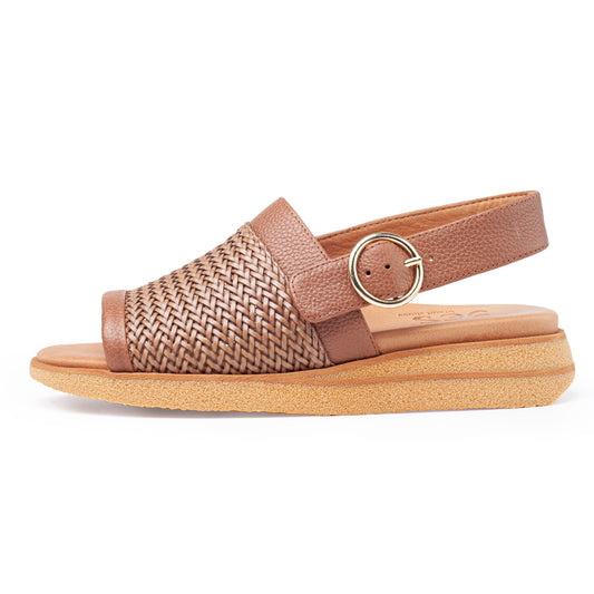 Annie In Natural Woven Leather/Plonge Leather