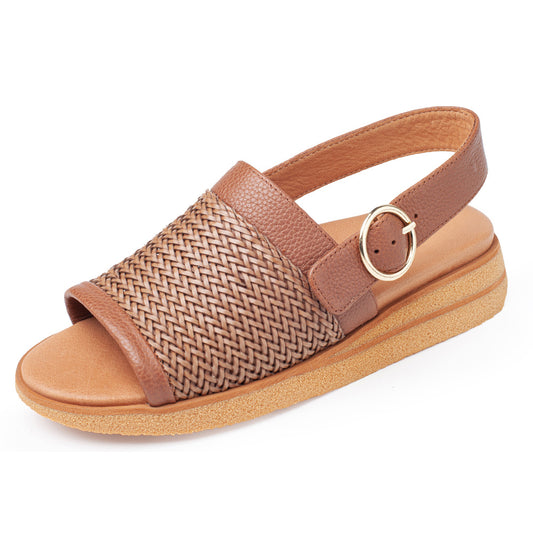 Annie In Natural Woven Leather/Plonge Leather