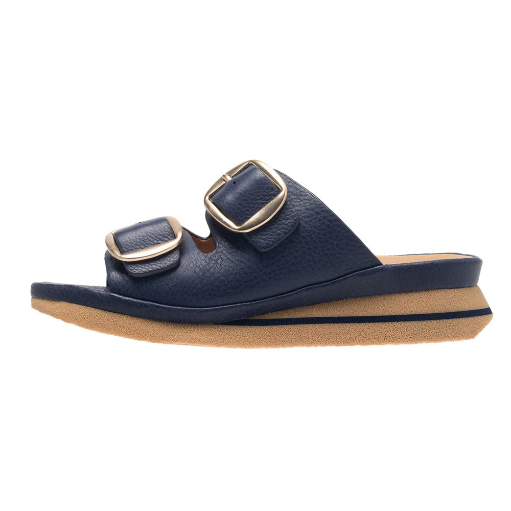 Linda In Navy Blue Leather