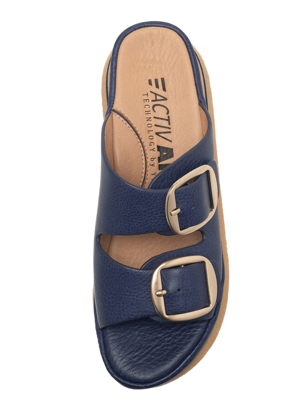 Linda In Navy Blue Leather