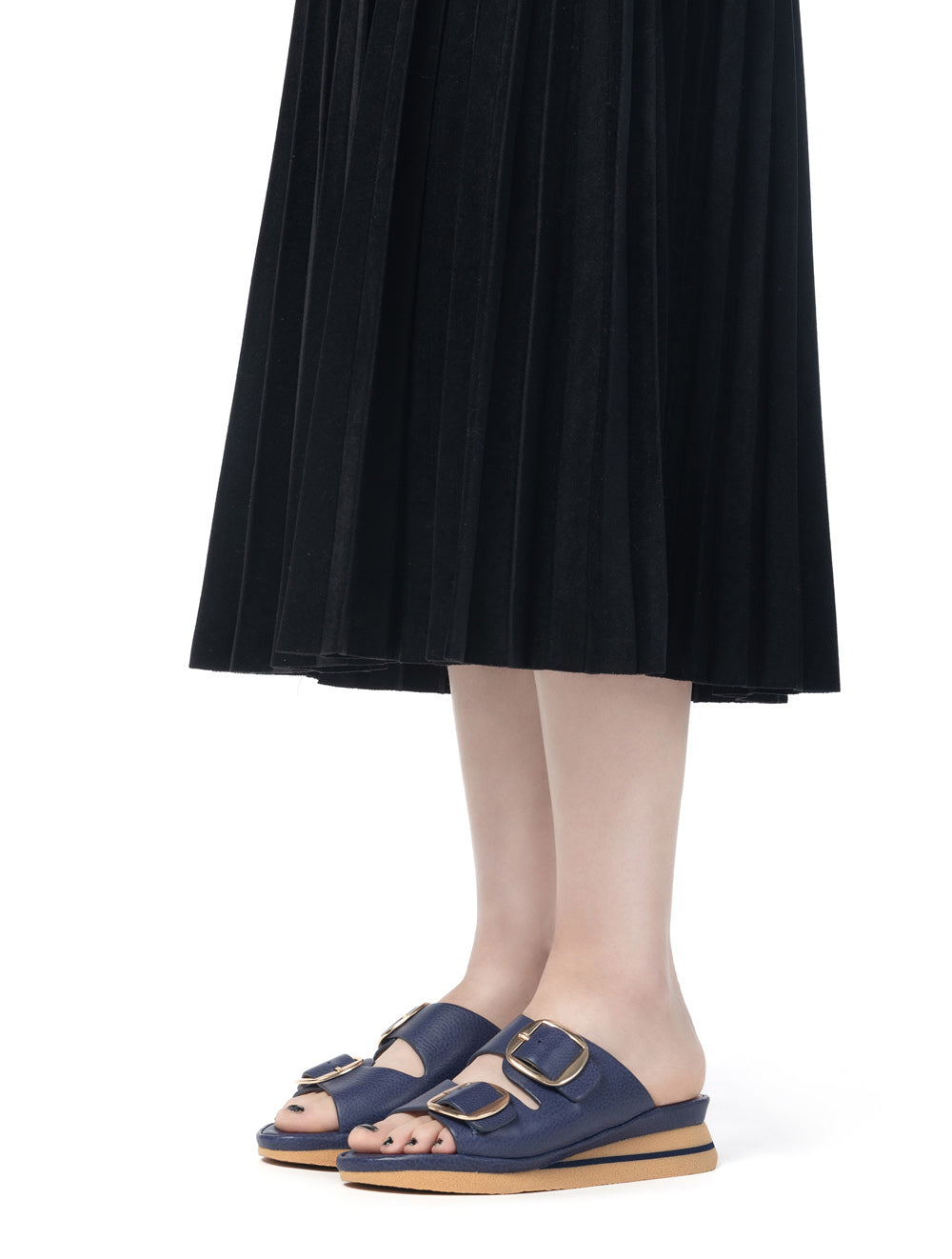 Linda In Navy Blue Leather