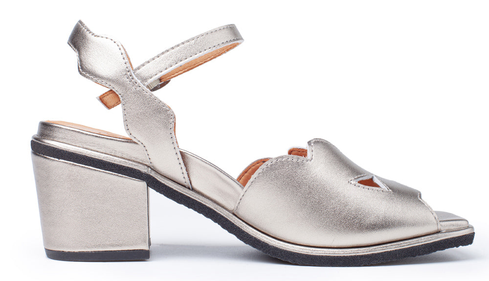 Camilla In Pewter Metallic Leather