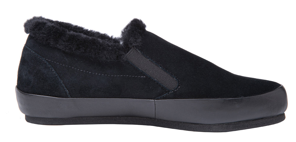 Cynthia 2 In Black Water Resistant Suede/Black Fur