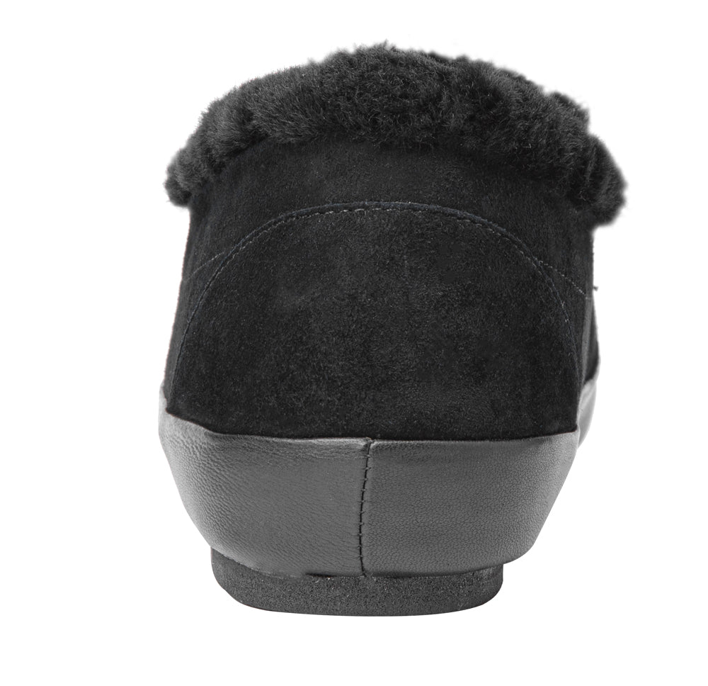 Cynthia 2 In Black Water Resistant Suede/Black Fur