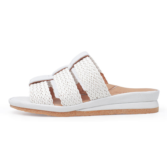 Diane In White Woven Leather/Plonge Leather