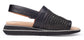Annie In Black Woven Leather/Plonge Leather