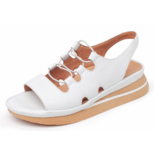 Aurora In White Plonge Leather/Elastic