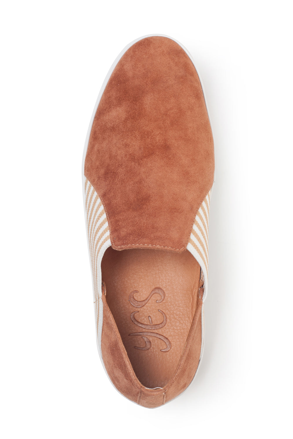 Belle In Cognac Kid Suede/White Plonge Leather