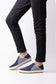 Belle In Navy Blue Kid Suede/White Plonge Leather