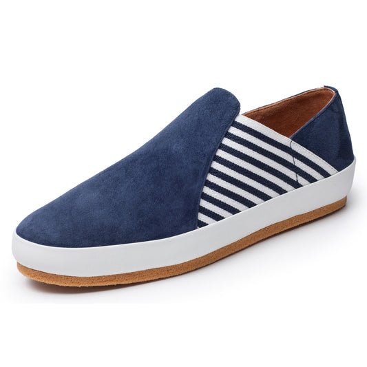 Belle In Navy Blue Kid Suede/White Plonge Leather