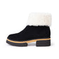 Blair In Black Water Resistant Suede/White Fur