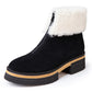 Blair In Black Water Resistant Suede/White Fur