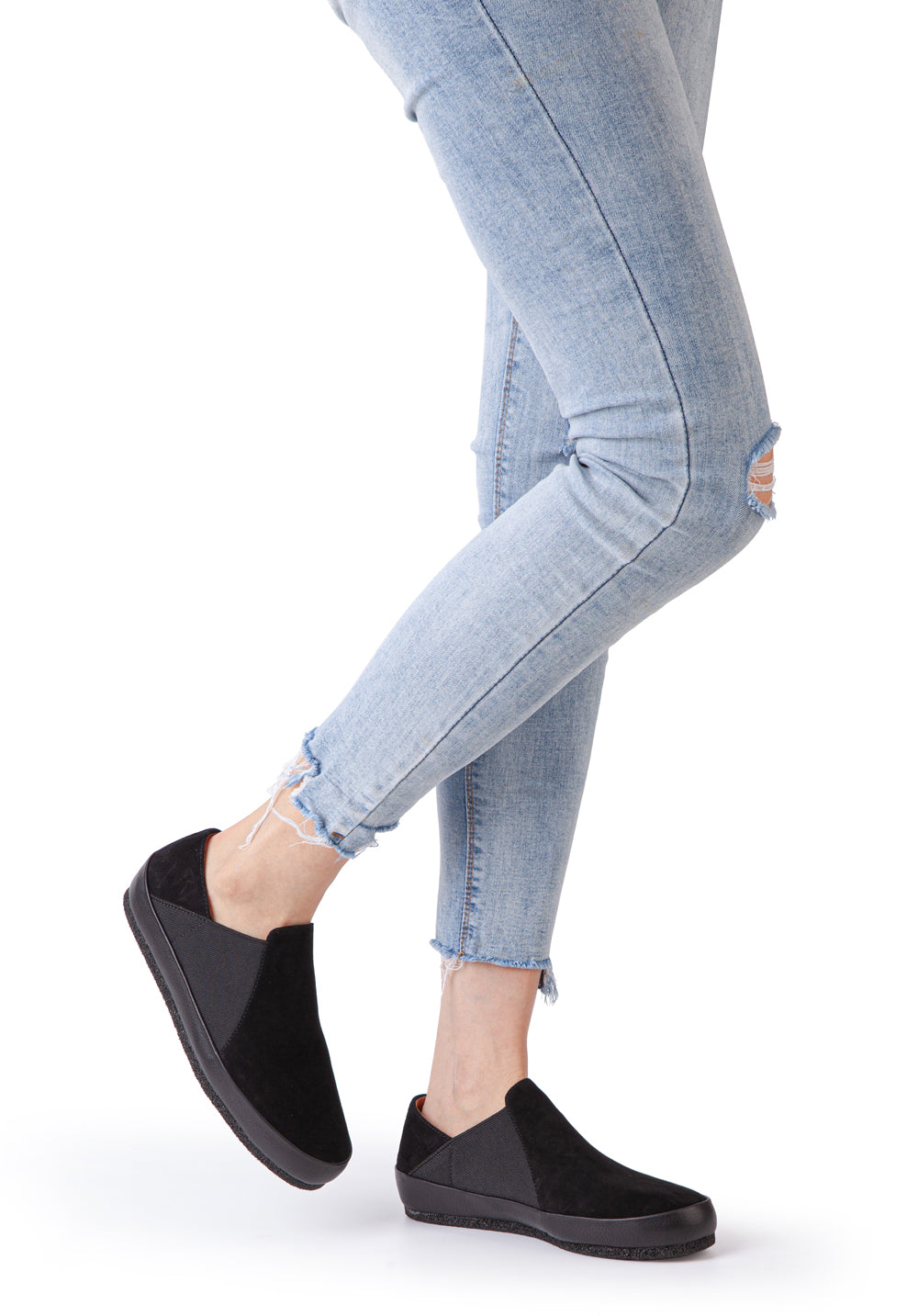 Caitlyn In Black Water Resistant Suede