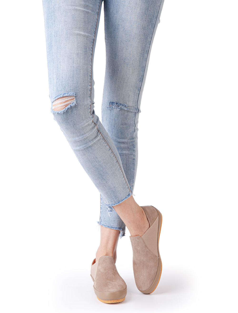 Caitlyn In Taupe Water Resistant Suede