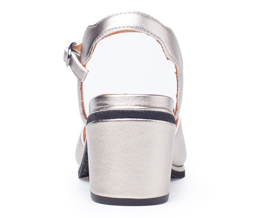 Camilla In Pewter Metallic Leather