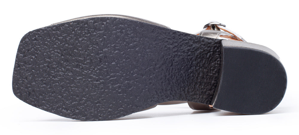 Camilla In Pewter Metallic Leather