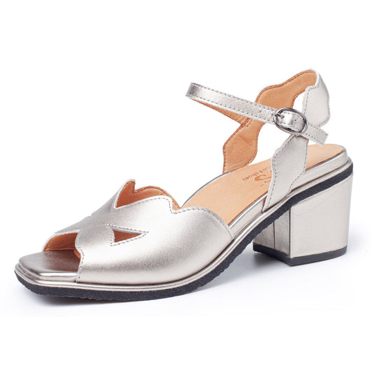 Camilla In Pewter Metallic Leather