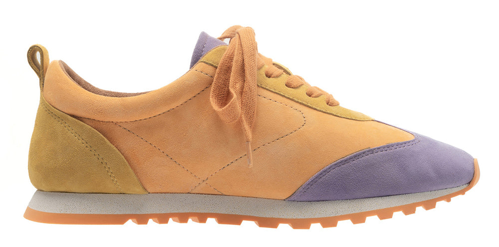 Caren In Purple/Orange/Yellow Suede