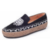 Cora In Black Kid Suede/Brown Woven Leather