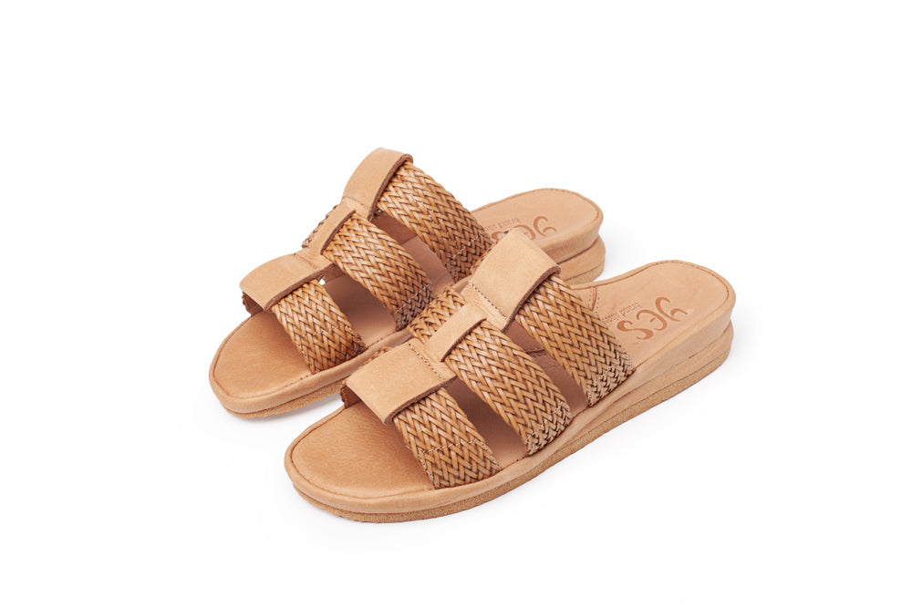 Diane In Natural Woven Leather/Plonge Leather