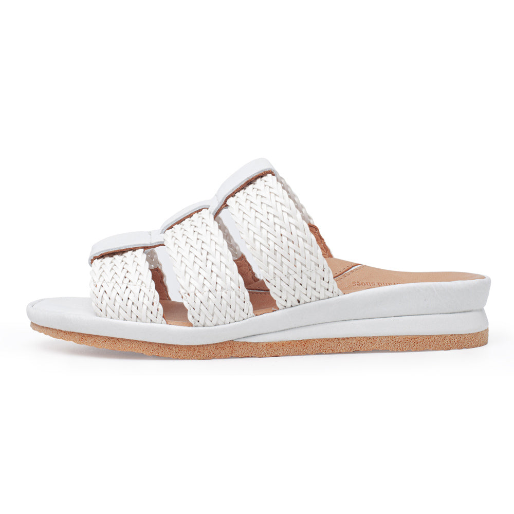 Diane In White Woven Leather/Plonge Leather