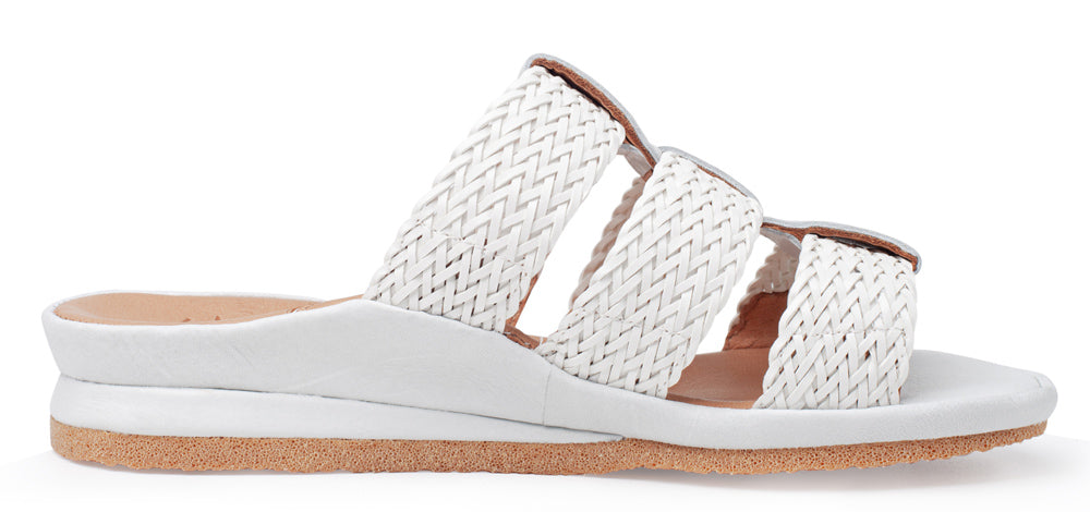 Diane In White Woven Leather/Plonge Leather
