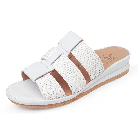 Diane In White Woven Leather/Plonge Leather