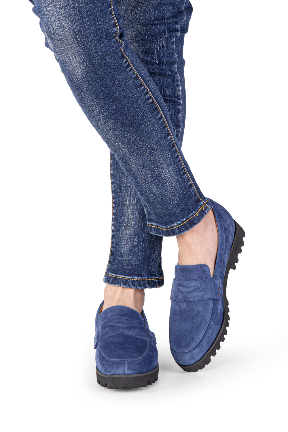 Martha In Navy Blue Suede