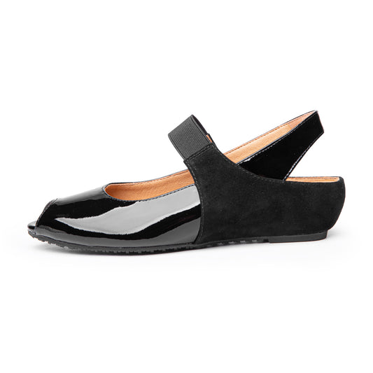 Paula In Black Patent Leather/Suede