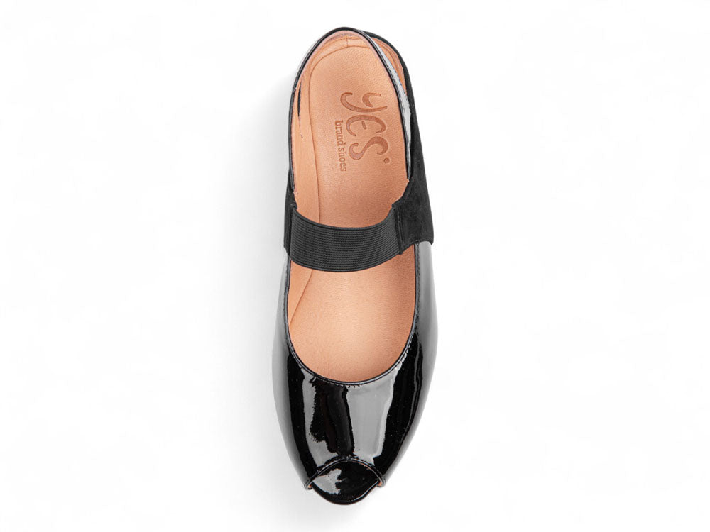 Paula In Black Patent Leather/Suede