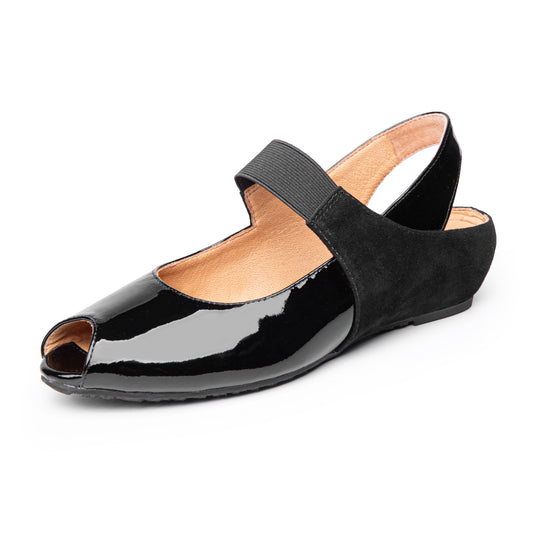 Paula In Black Patent Leather/Suede