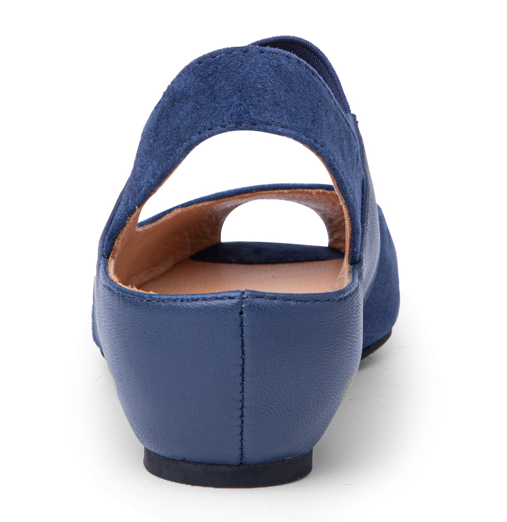 Paula In Navy Blue Kid Suede/Plonge Leather